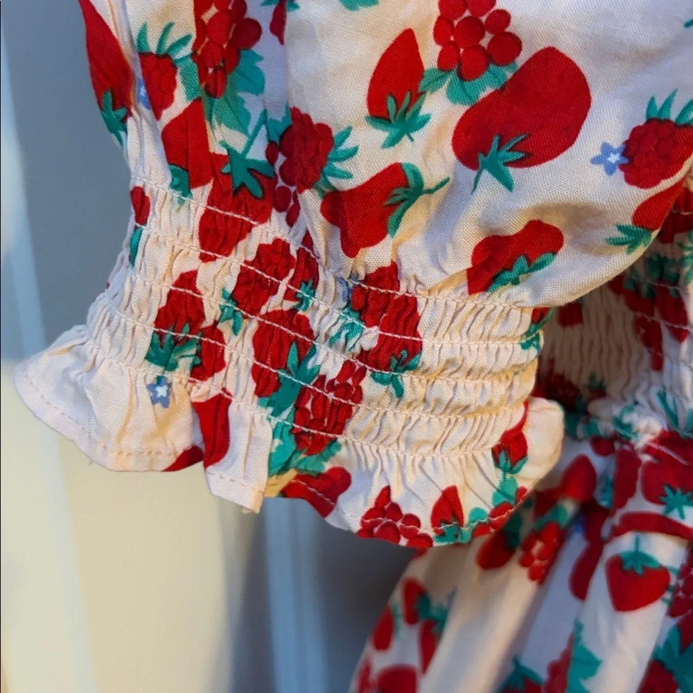 Betsey Johnson Strawberry Print Maxi Dress, small - Picture 3 of 7